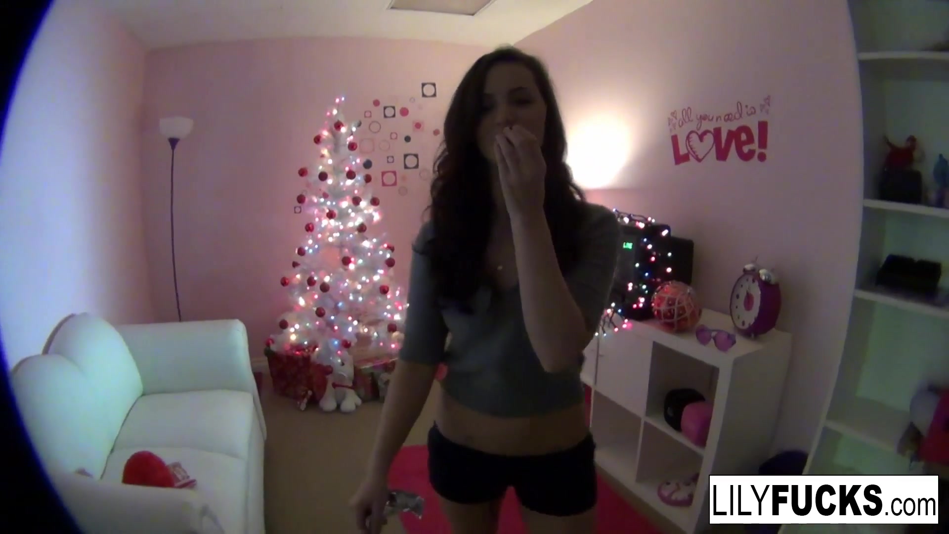 Squirting Christmas moments with sexy Lily