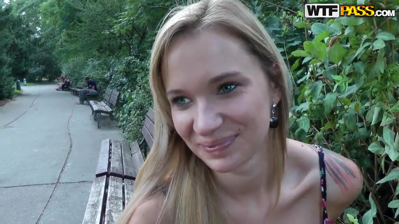 Arousing blonde amateur Beatrice shows her body in public