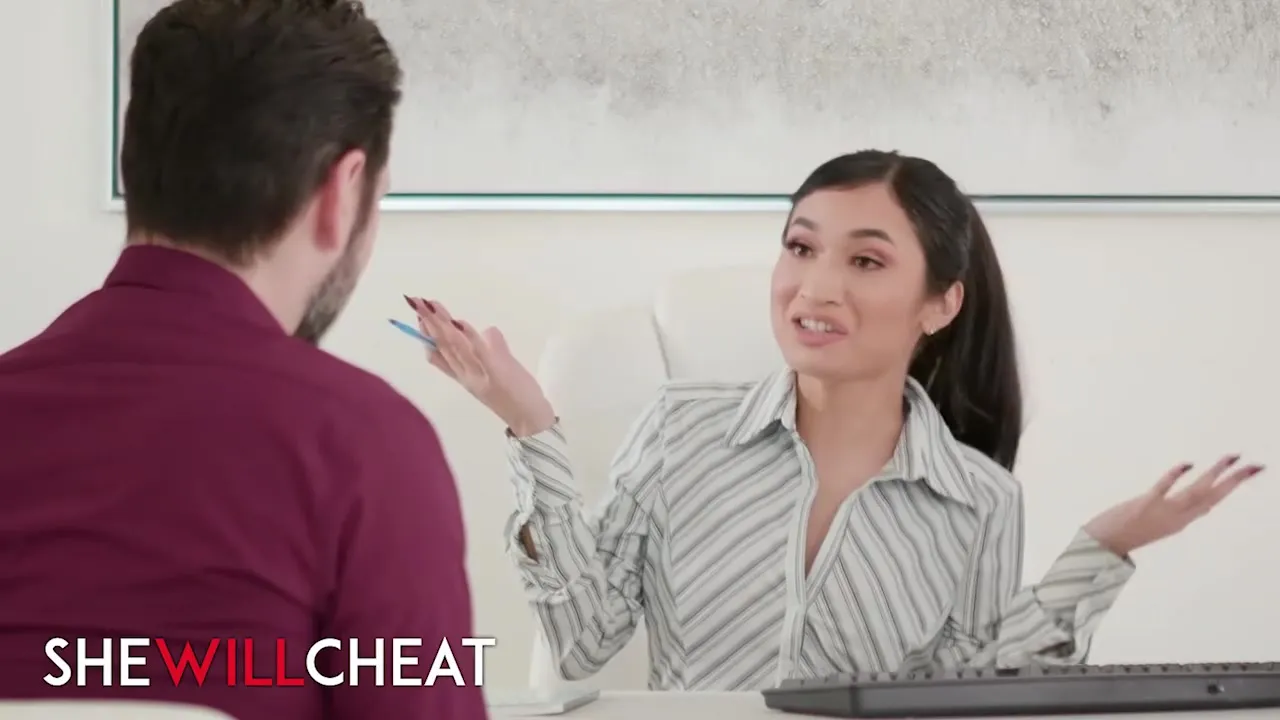 Avery Black In Petite Babe Enjoys Passionate Office Sex With Her New Customer