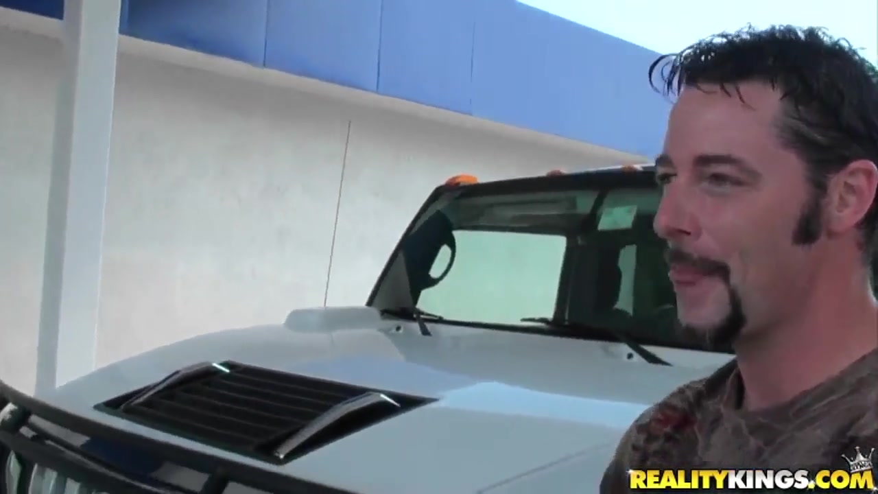 Wonderful woman with big tits gives blowjob for man in car