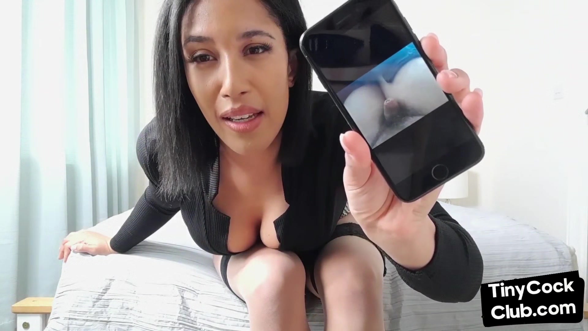 SPH busty solo amateur babe talks humiliative to small cocks