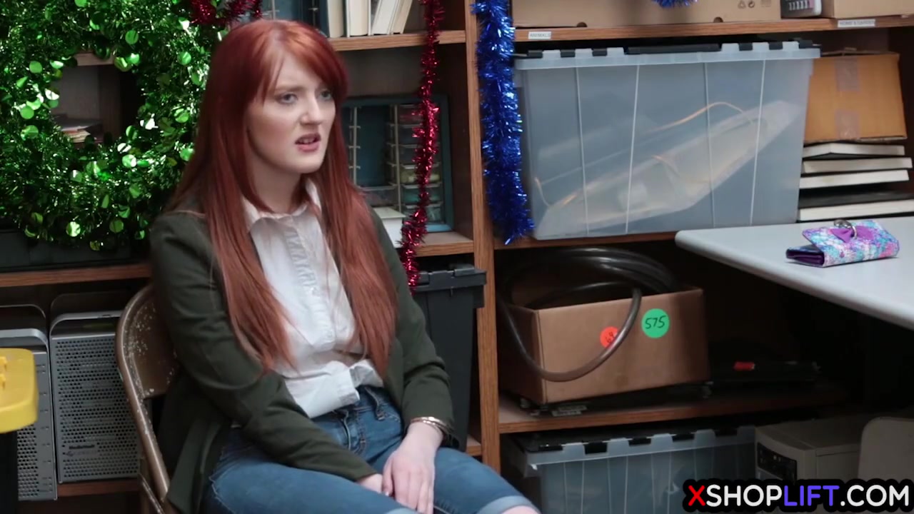 Shoplifting Redhead teen 18+ Got Hard Fucked For Stealing