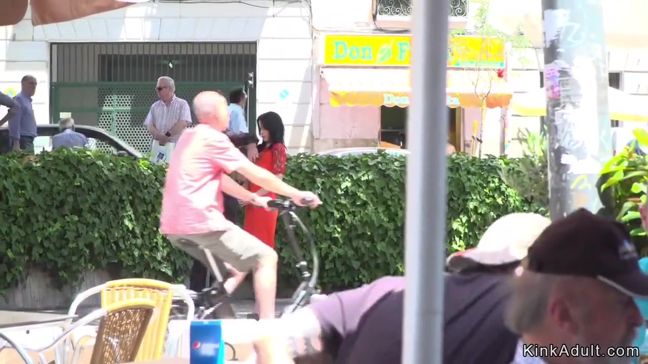 Slave In Red Dress Humiliated In Public