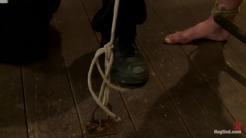Stappado'd, elbows together, legs spread, nipples clamped & weighted, flogged, made to cum & suffer!