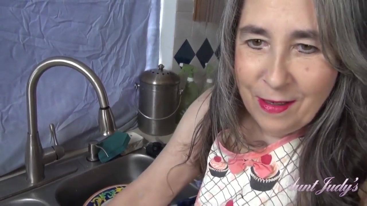 Aunt Judys - Your Busty Step- Grace Gives You A Handjob In The Kitchen