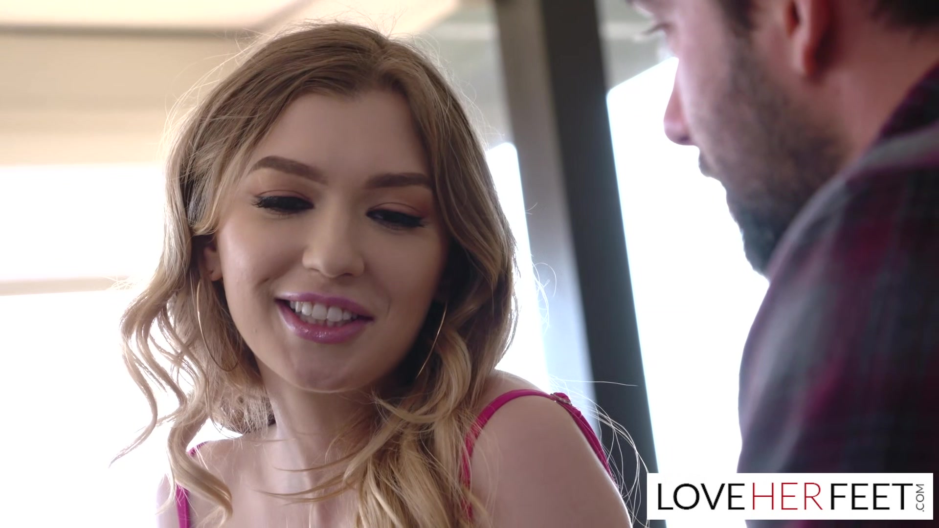Petite Mackenzie Moss Gives Her Step brothers Friend a Footjob