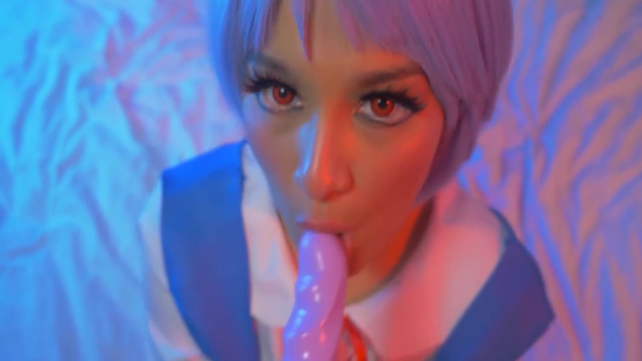 Cosplay teens 18+ Sensual Solo Session With A Dildo 11 Min With Rei Ayanami