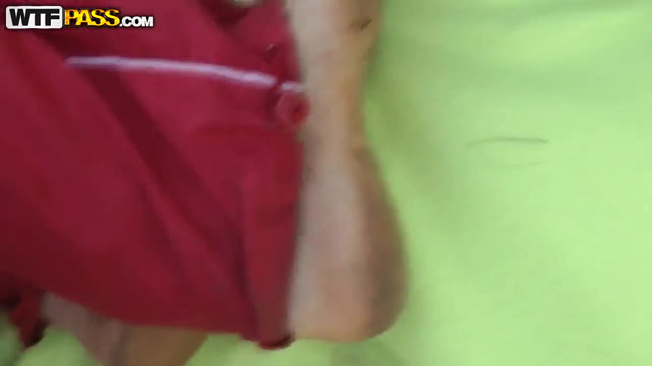 Teenage girl exposes body and gives a head