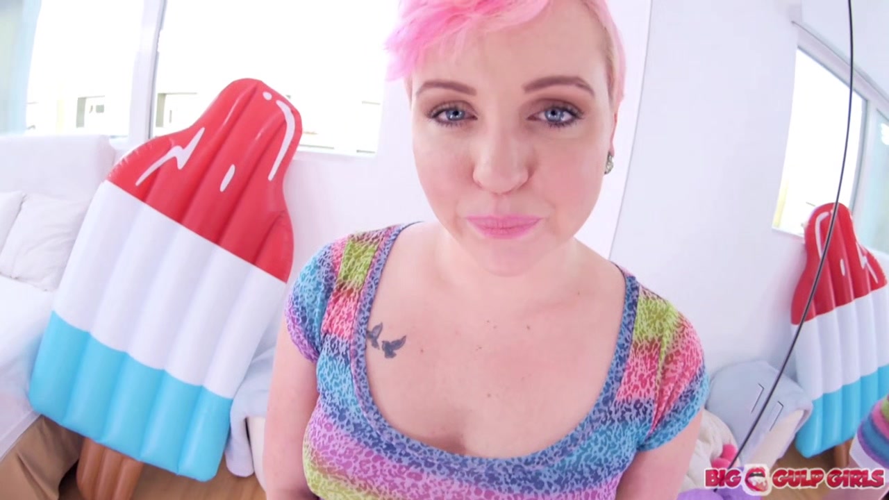 Big tits Miley May POV deepthroat and swallowing cum