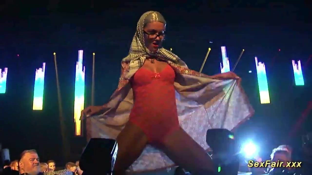 sexy strip show on public stage