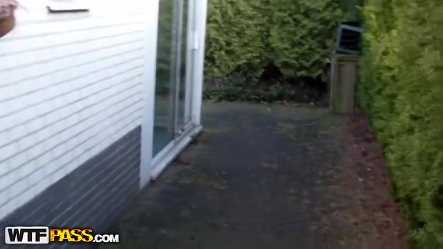 Lovers film sex outdoors and in shower