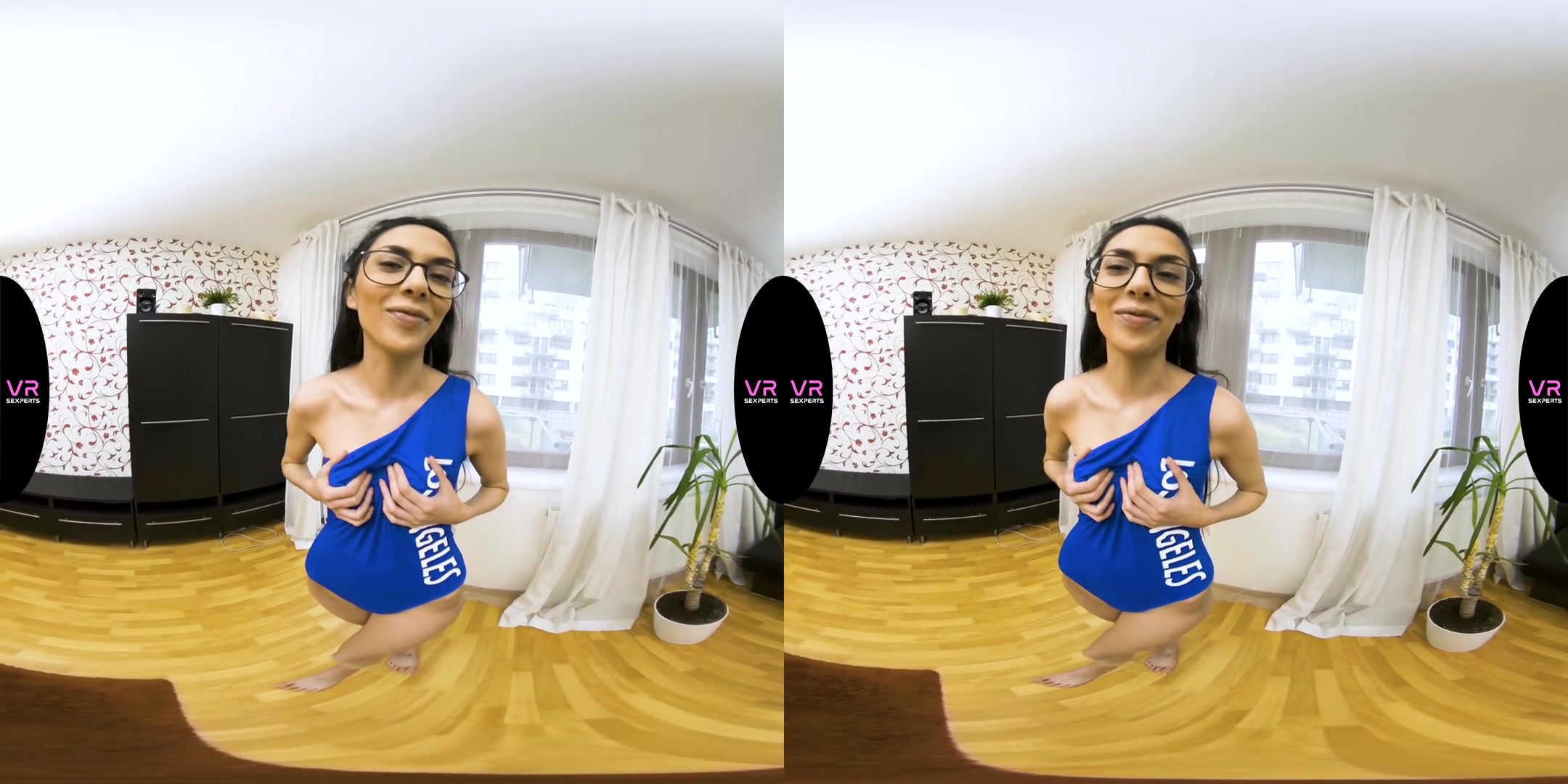 Sporty teen 18+ with Glasses Gets Off on Her Couch - SexLikeReal