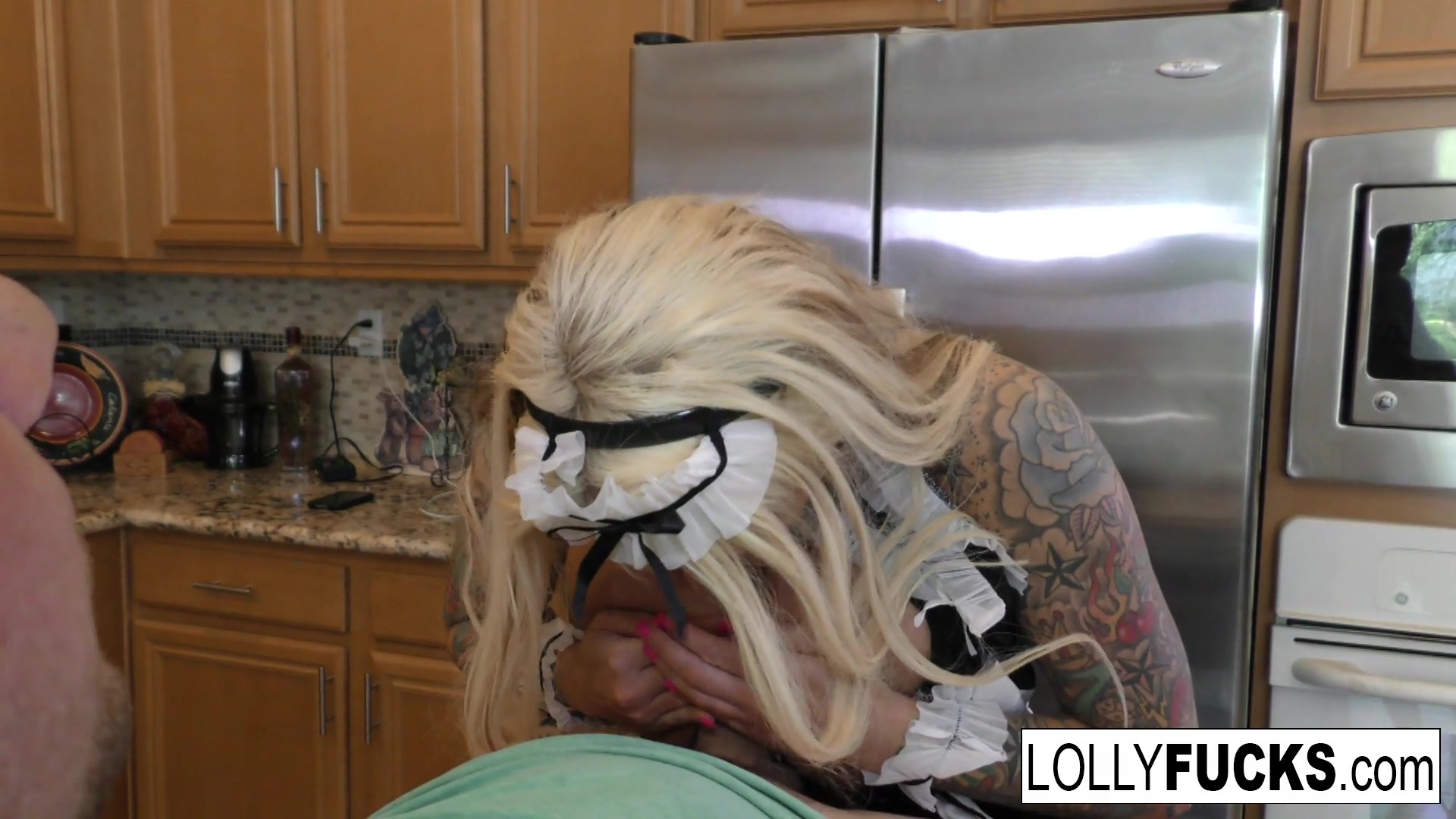 Lolly Ink in Busty Blonde Maid Lolly Receives A Creampie In The Kitchen - LollyInk