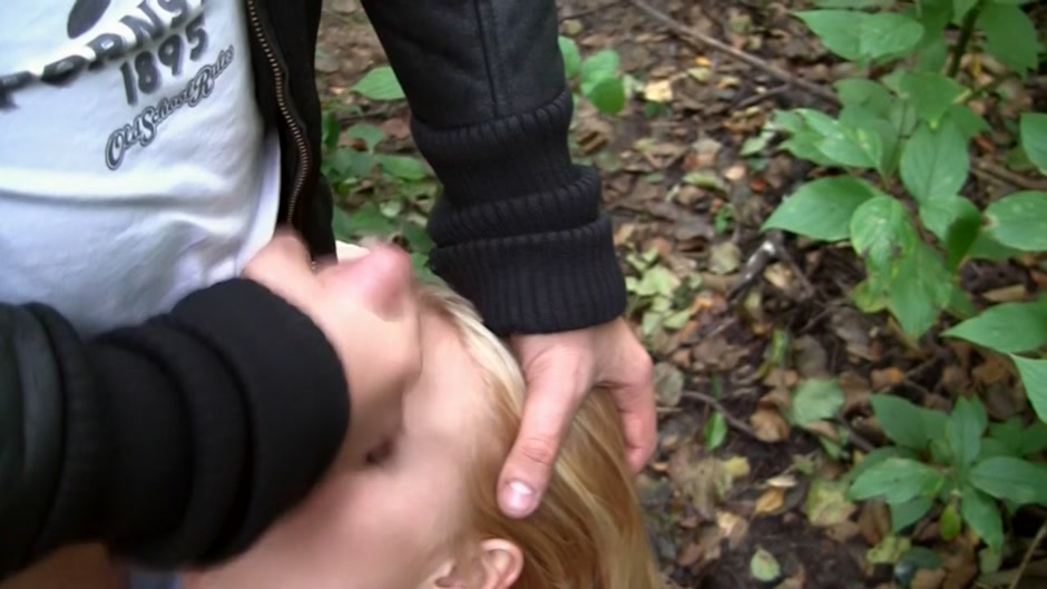 Blonde gets naked and has sex in public