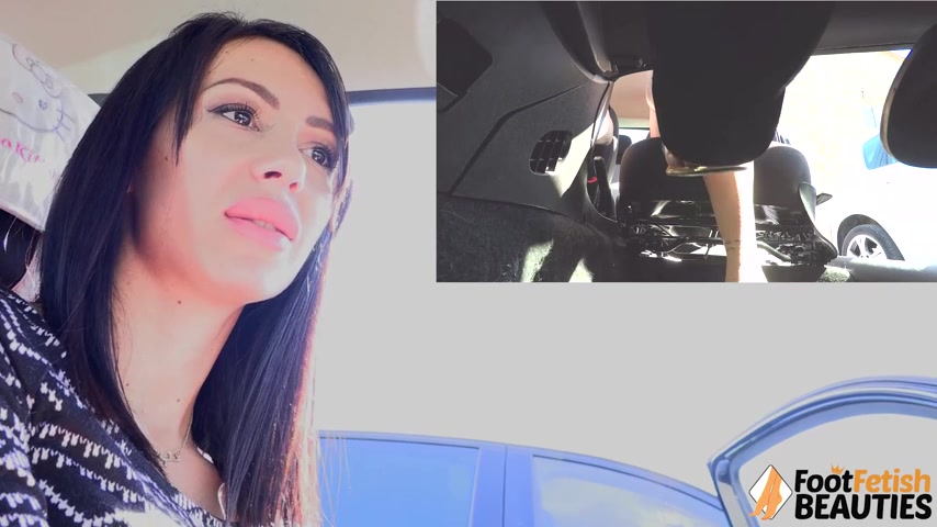 Gorgeously seductive Daniela pumping the car pedals for you
