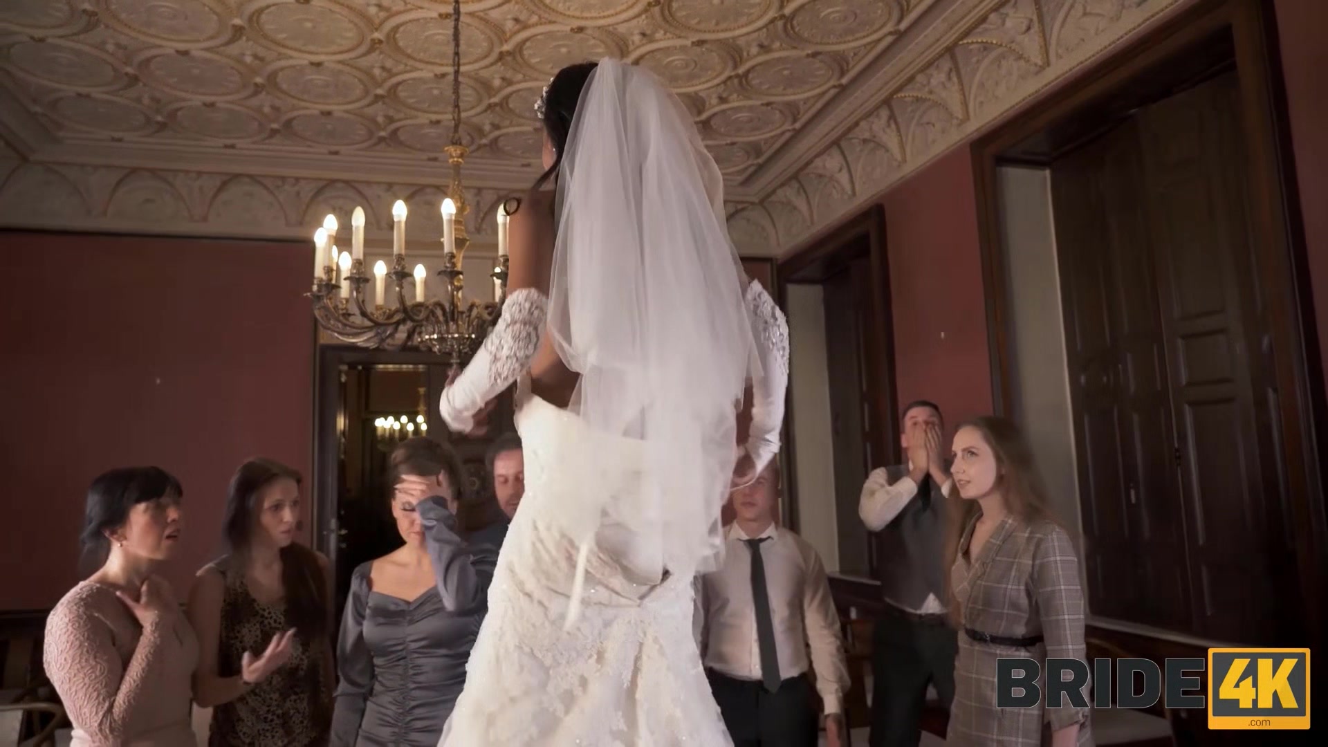 BRIDE4K. Small cheap wedding turns into public fucking action of the brides