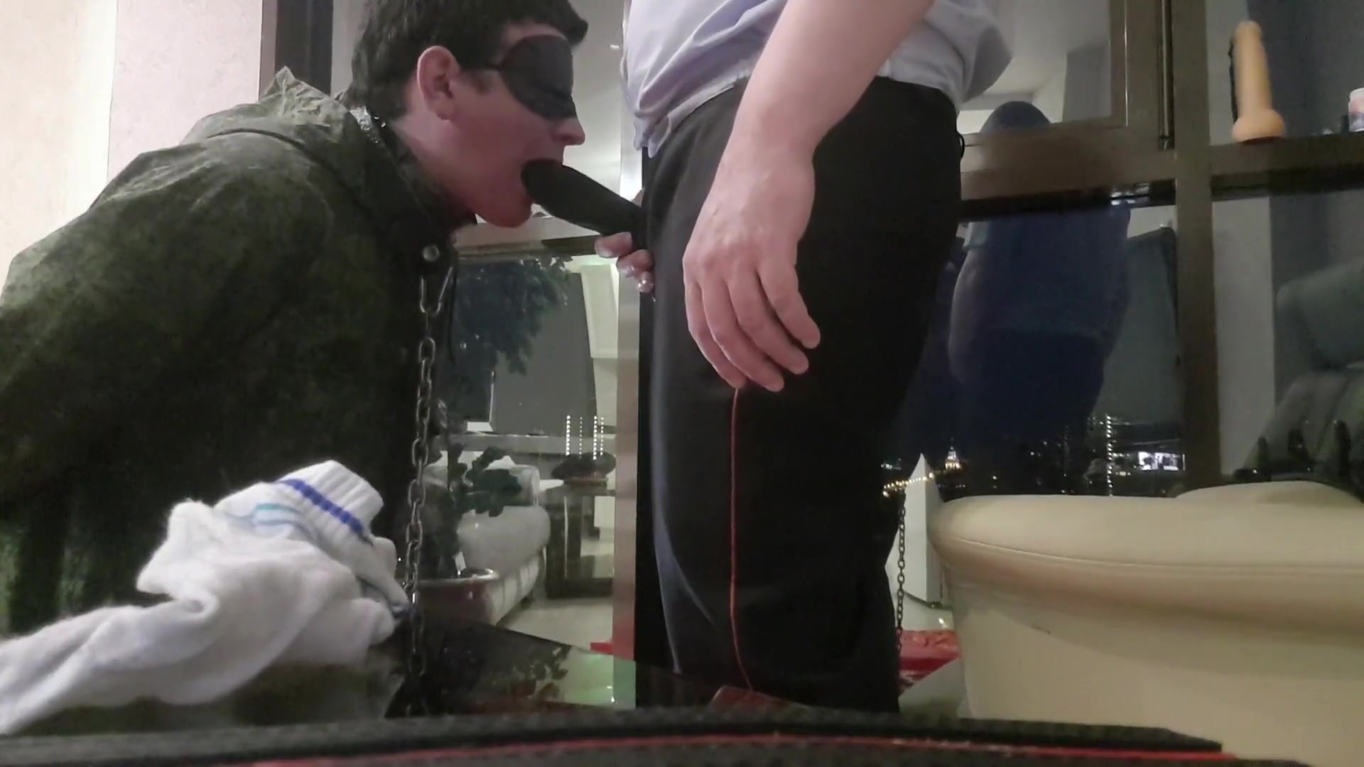 Crazy Hard Bdsm Threesome -young Military Slave And 2 Domins- Piss Slap Spank And Hard Mouth Fuck