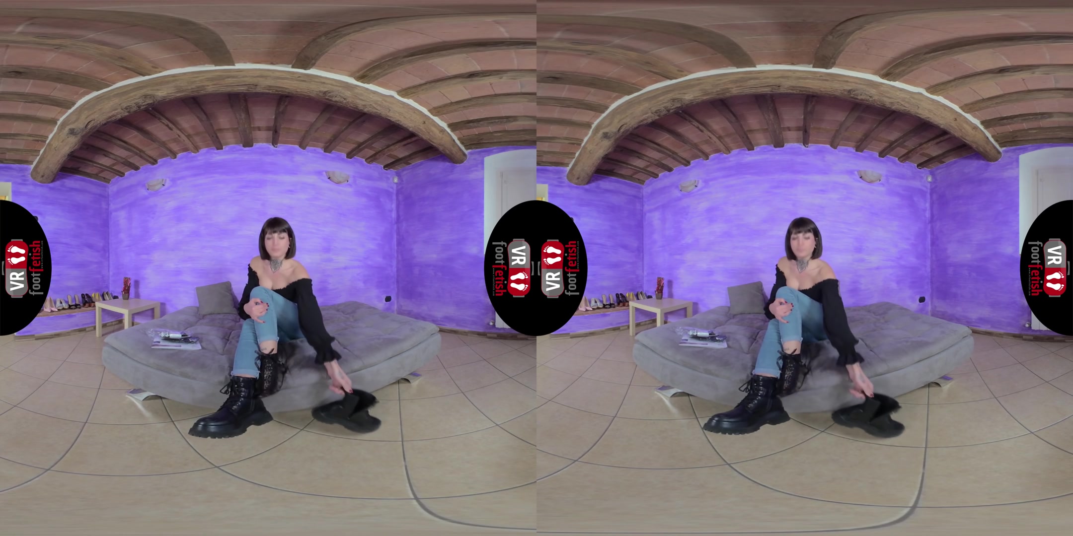 Stunning Brunette Tokyo Tries On Different Pairs Of Nylons - VRFootFetish