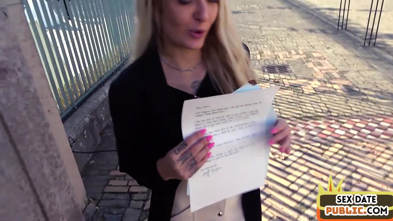 Skinny German babe sucks in public outdoor before fucked