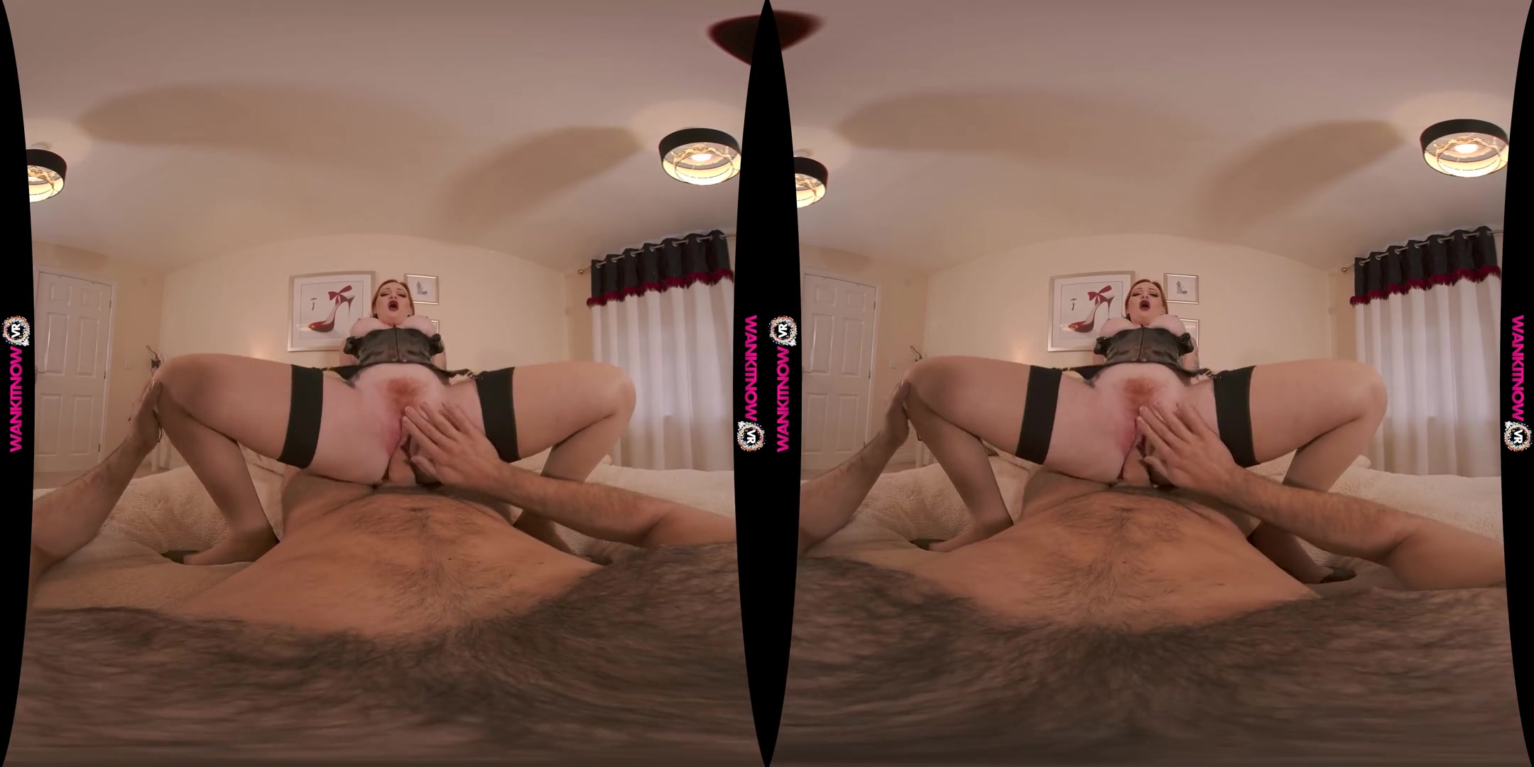 Latex Fantasy - Big Tits Redhead with Tattoos Handjob and Fucking