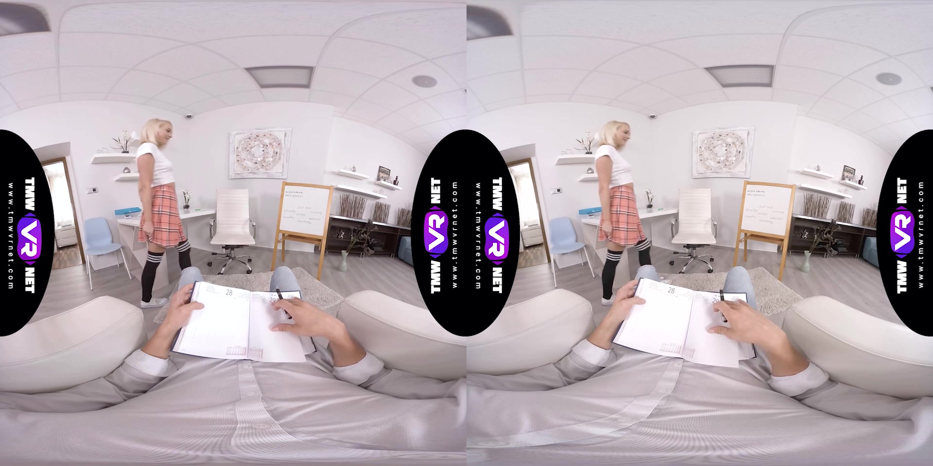 Blonde fucks way through lesson - TmwVRnet