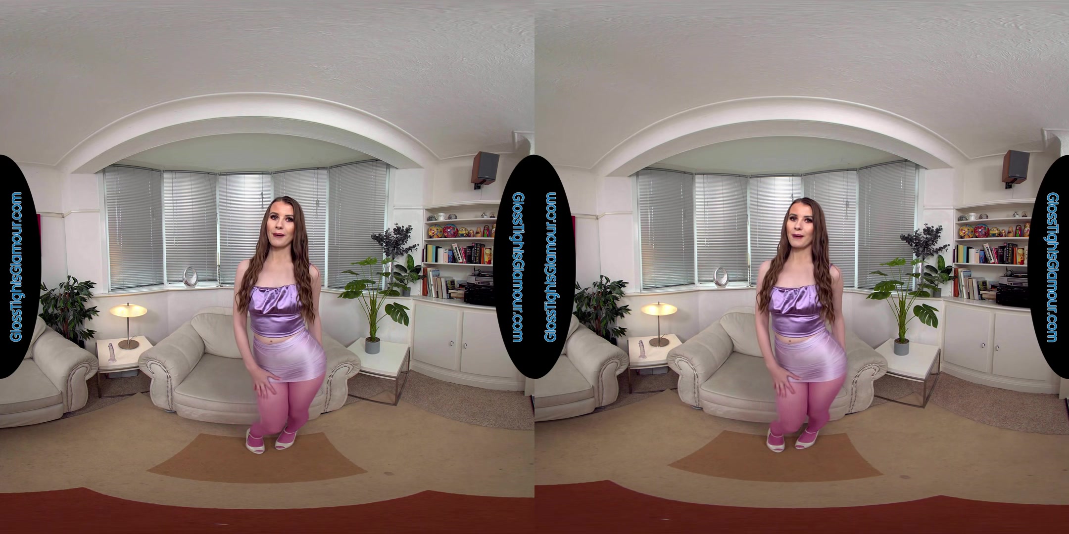 Brook Logan Pink Crotchless Glossy Legwear Treat Joi & Dildo - 8k Vr
