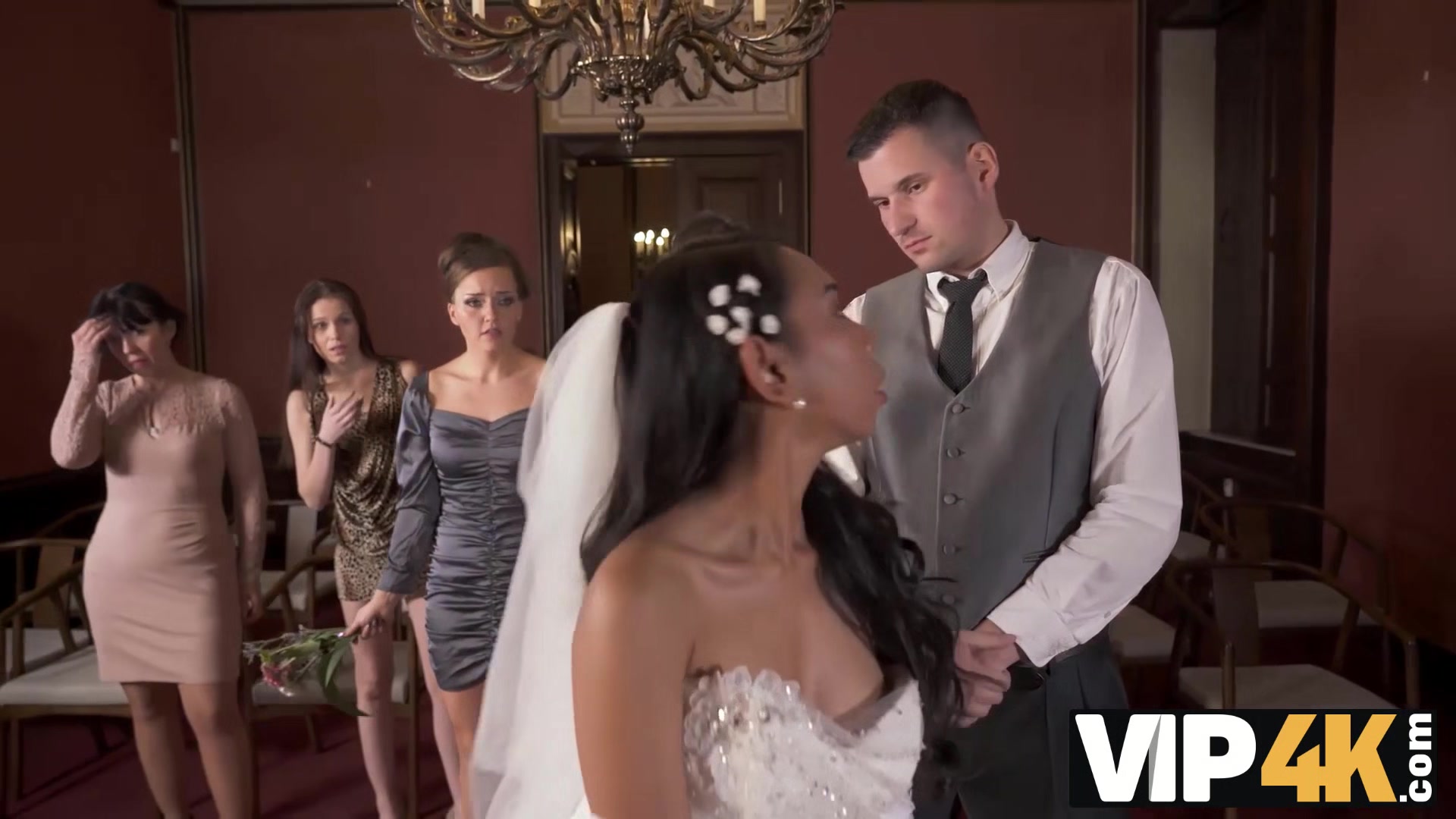 VIP4K. Couple starts fucking in front of the guests after wedding ceremony