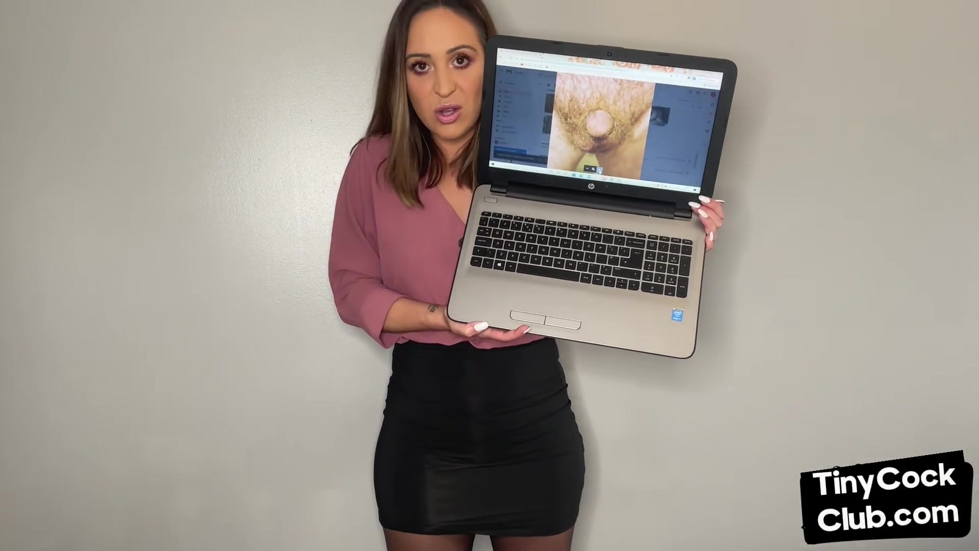 SPH solo Brit babe talks humiliative to small dickie guys