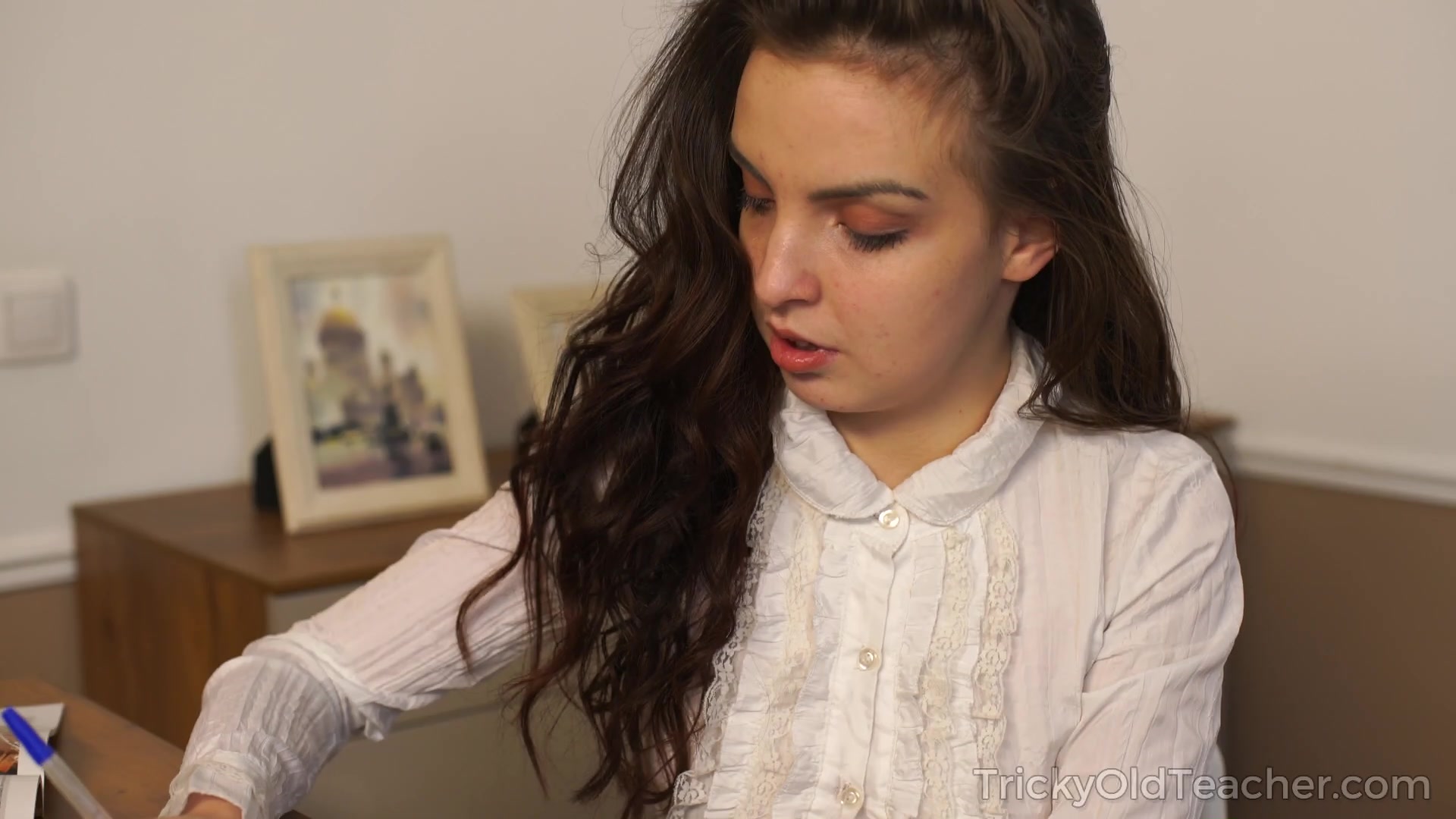 Old teacher with her beautiful natural boobs Milana Witchs