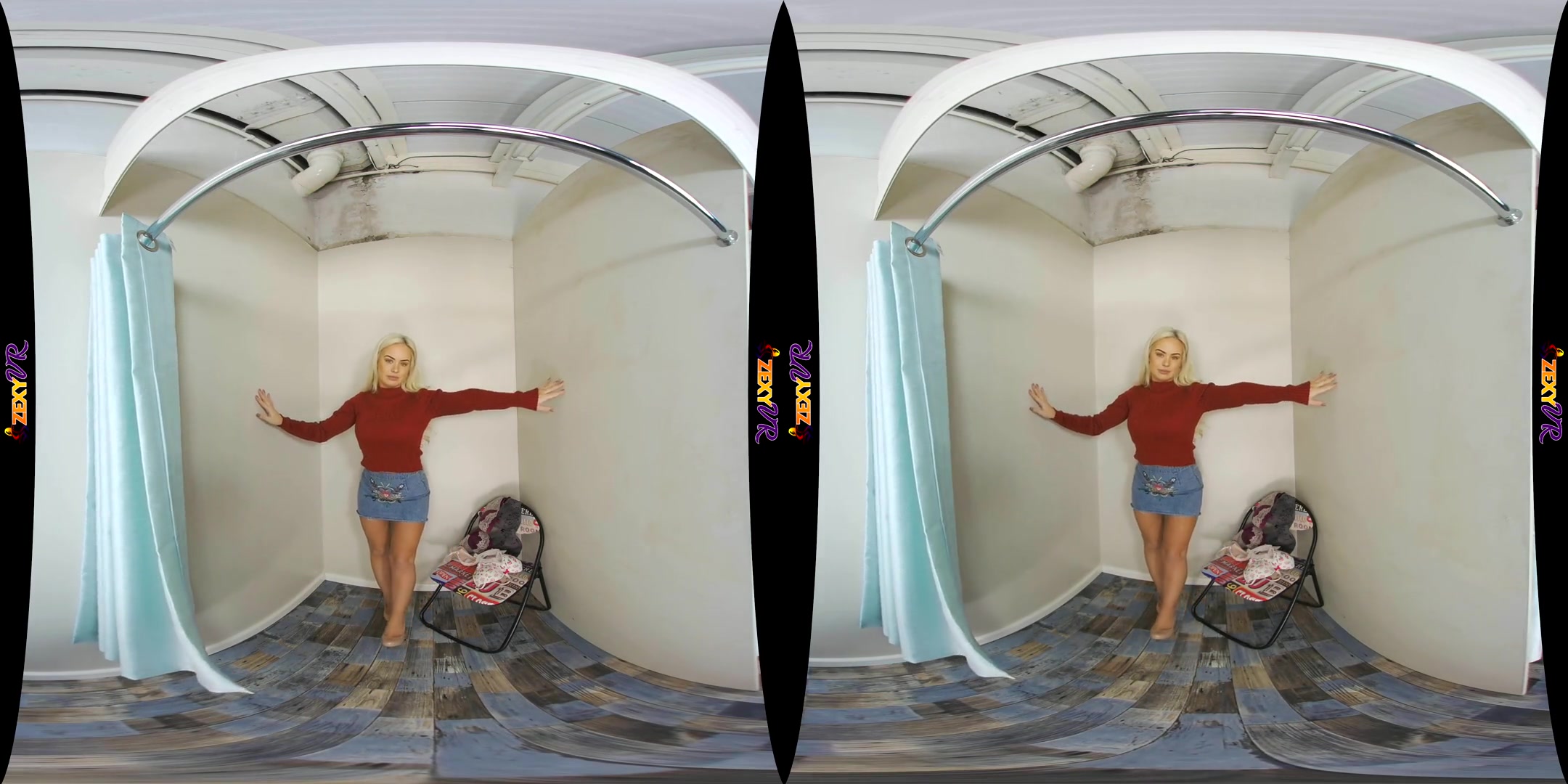 Fitting - Blonde Big Tits Striptease Tease Shaved