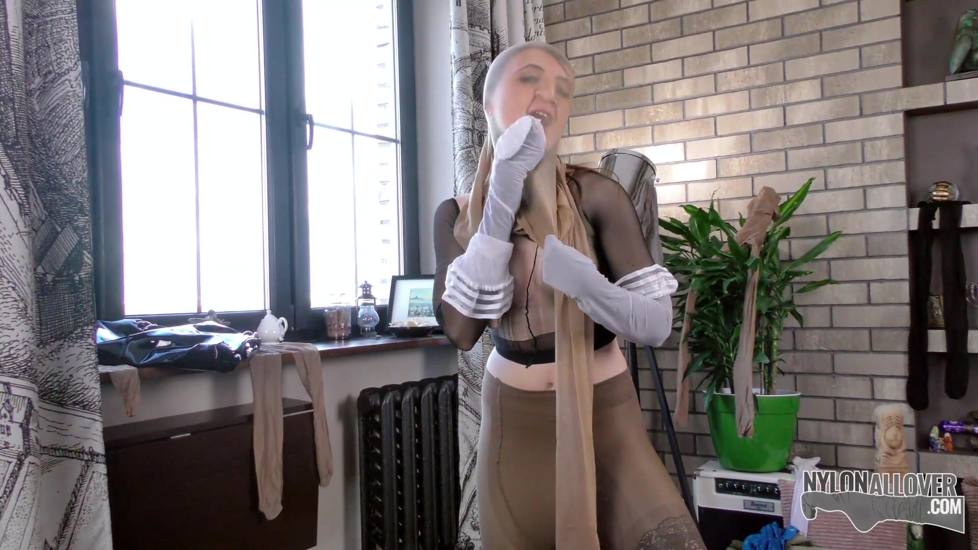 Fancy Pantyhose Encasement With Mia