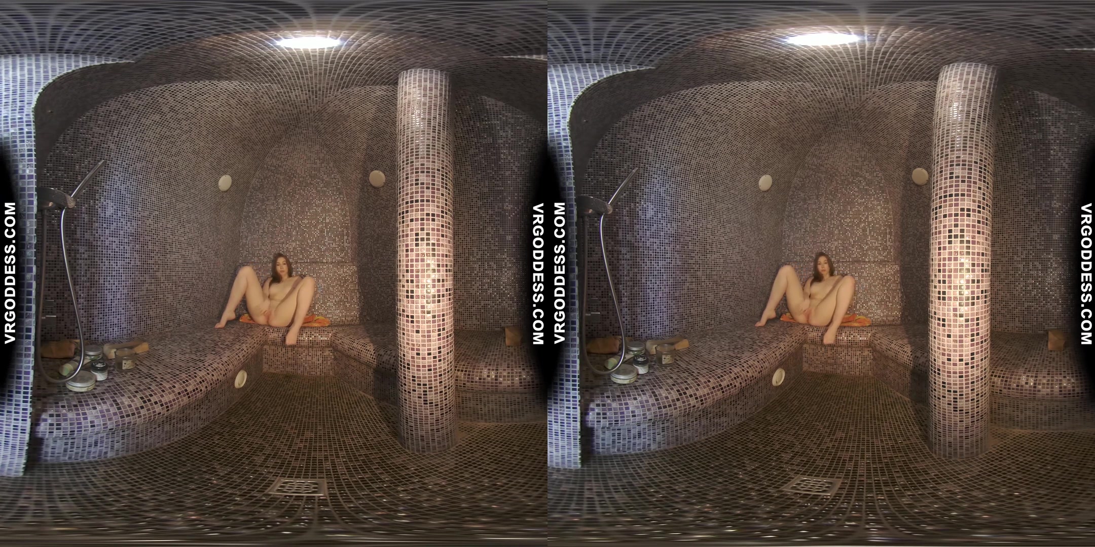 Pretty Teen Lika Masturbating With A Fetish Dildo In The Sauna Steam Room