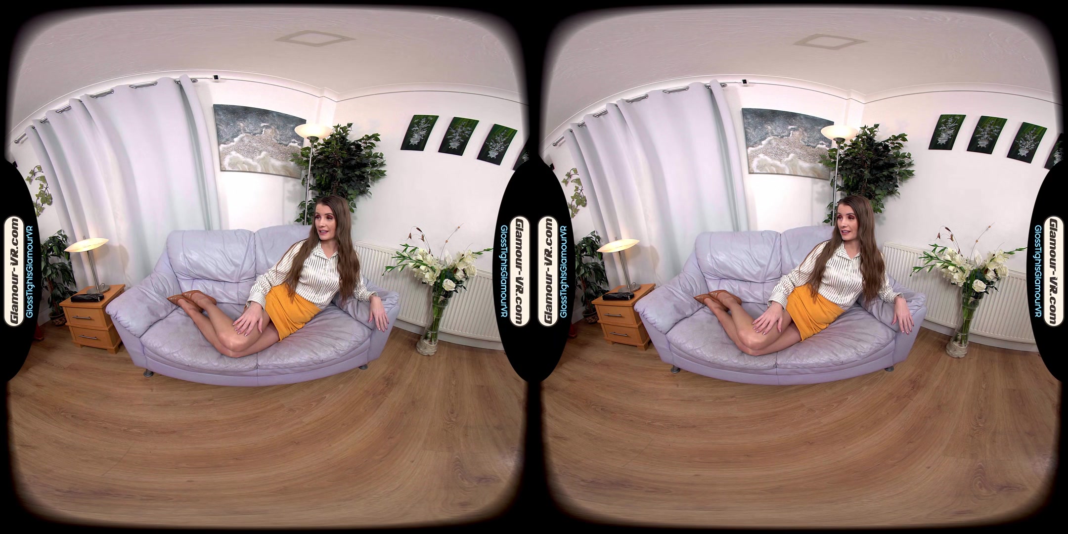 Brook Logan Secretary With Tan Crotchless Glossy Tights & X-Rated Treat - 8k Vr