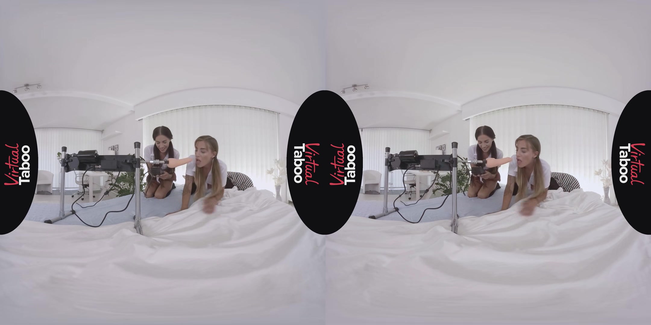 Eveline Dellai, Silvia Dellai VR Porn: Dellai Twins Try Fucking Machine - VirtualTaboo