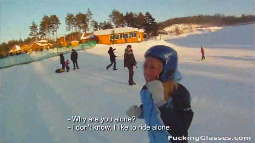 Blonde snowboarder gave me a great blowjob on my spy-glass camera