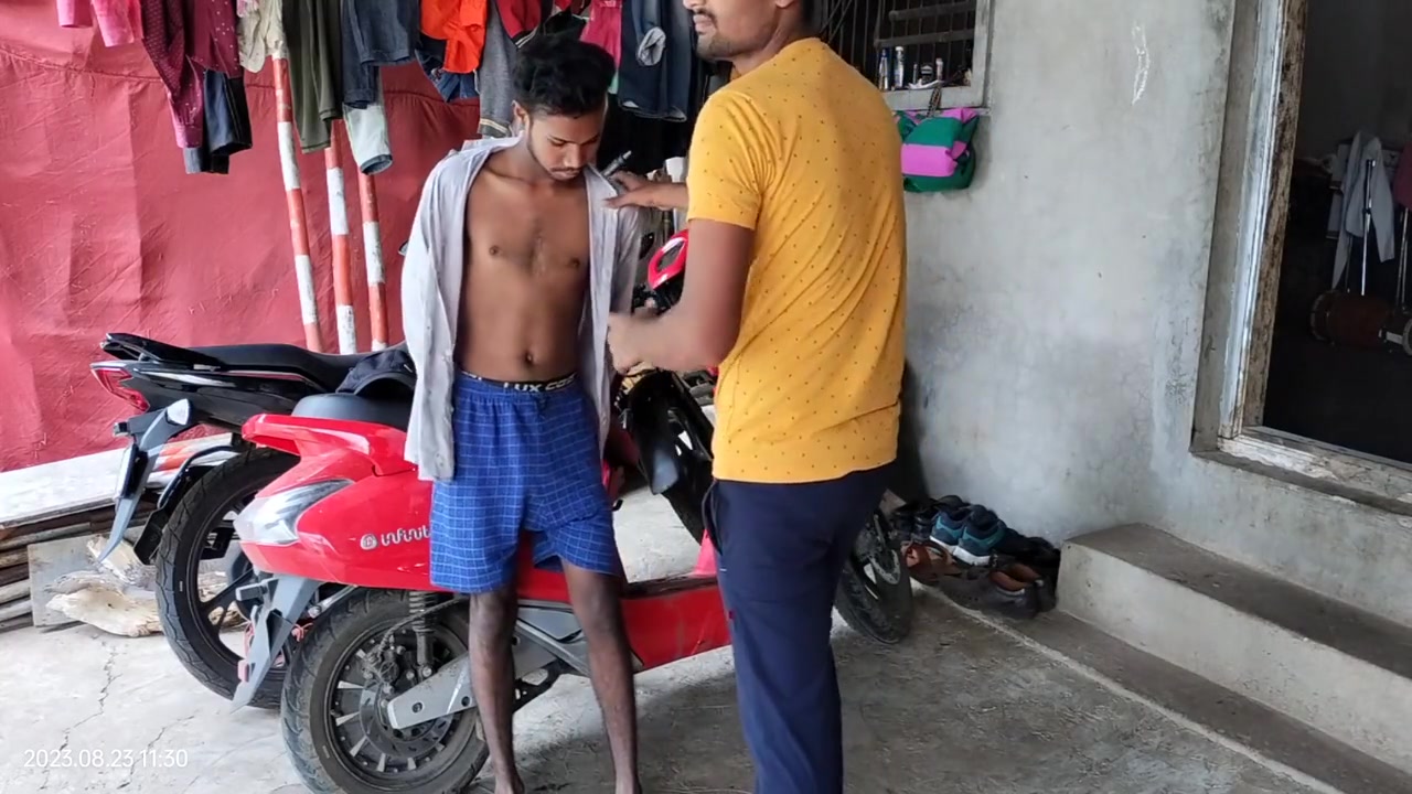 Among The Vehicles In The Courtyard Of The House - Gay Movie In Hindi