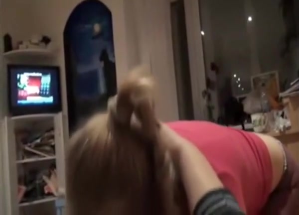 Blonde cutie is sucking on a hard rod