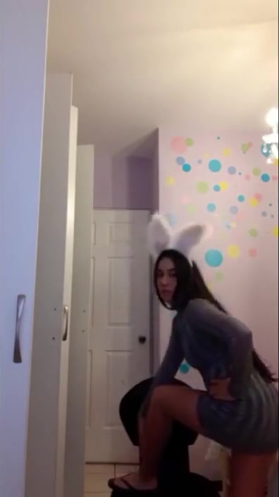 Cute teenage girl trying to show off her body in tight dress - teen 18+ strip