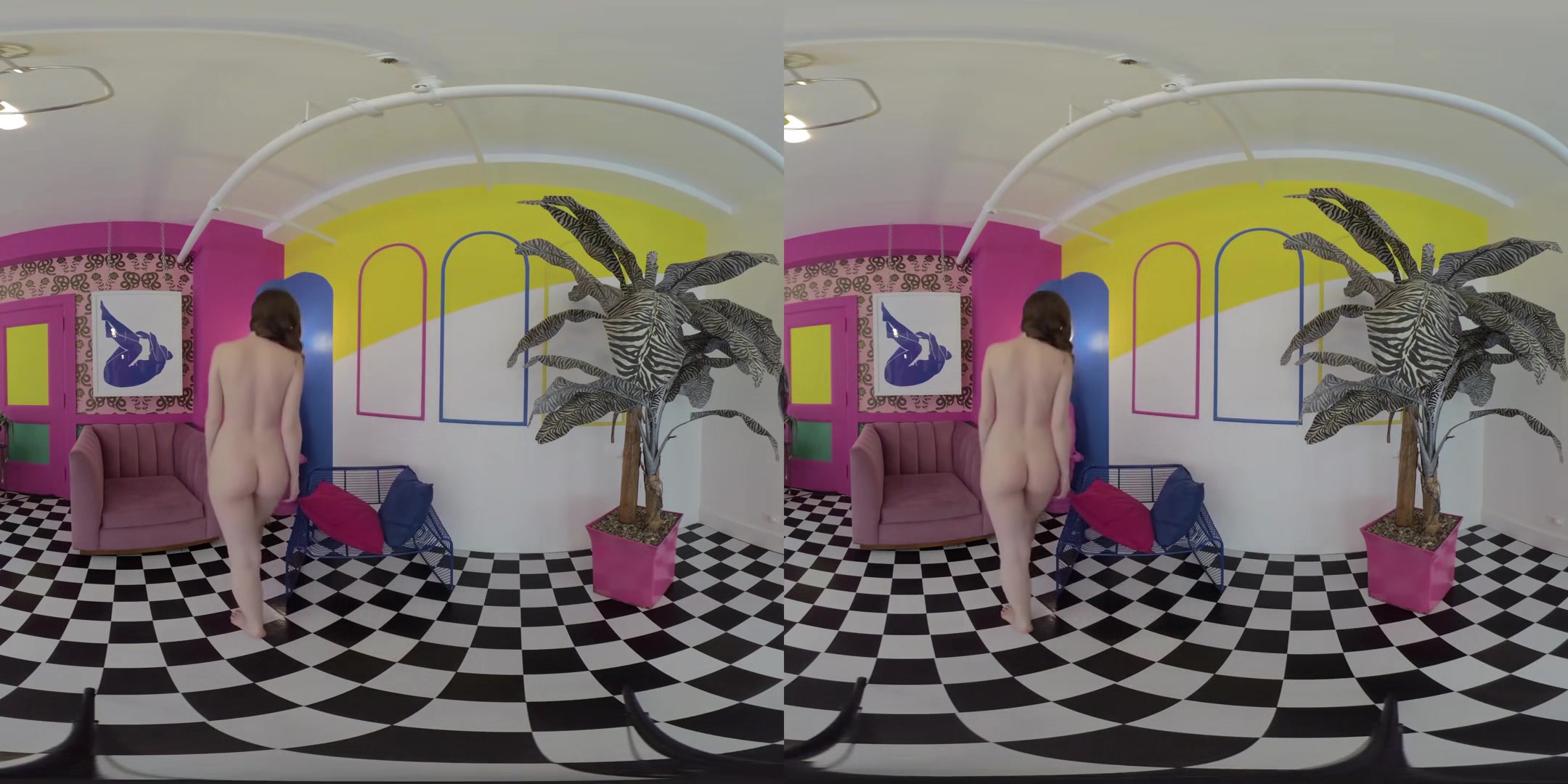Vaporwave VR - Amateur Solo Model Teen Shaved Striptease