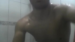 taking shower