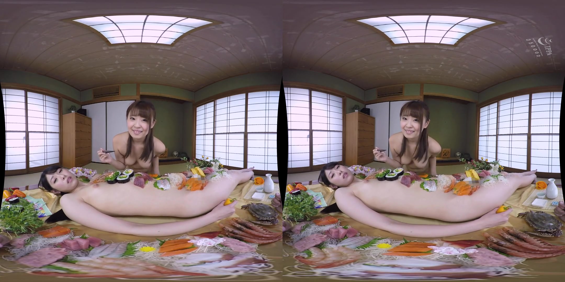 Eating off a Girl VR; Japanese MFF Threesome Hardcore