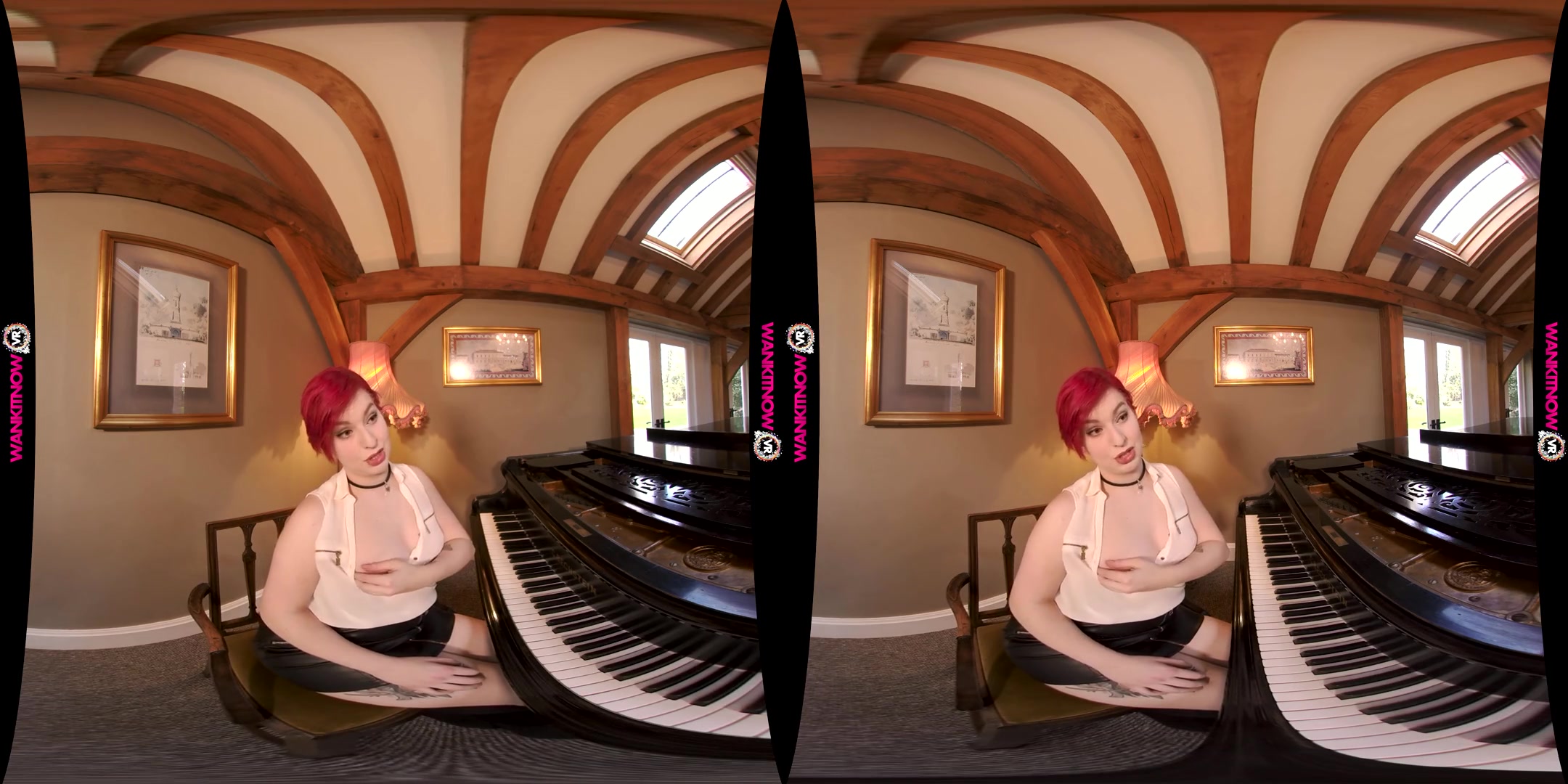 Pervy Pianist - Curvy Fingering Short Red Hair - SexLikeReal