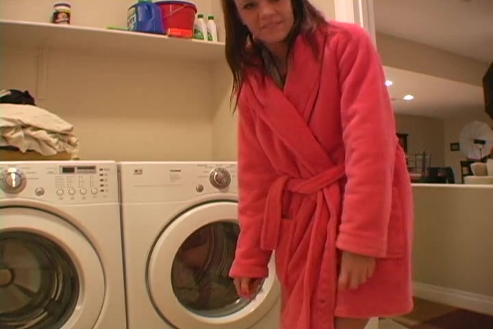 Masturbating nicely on a washing machine