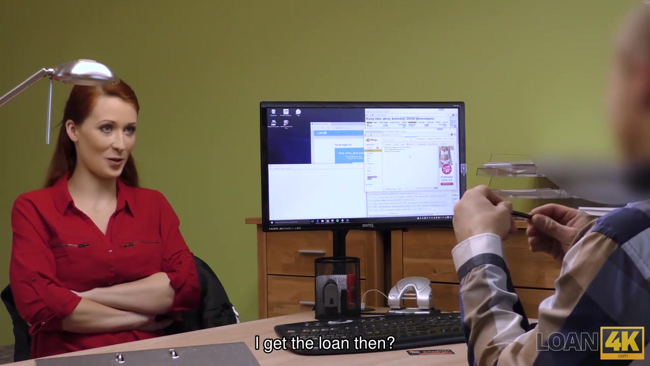 LOAN4K. Agent screws busty redhead because she really needs money