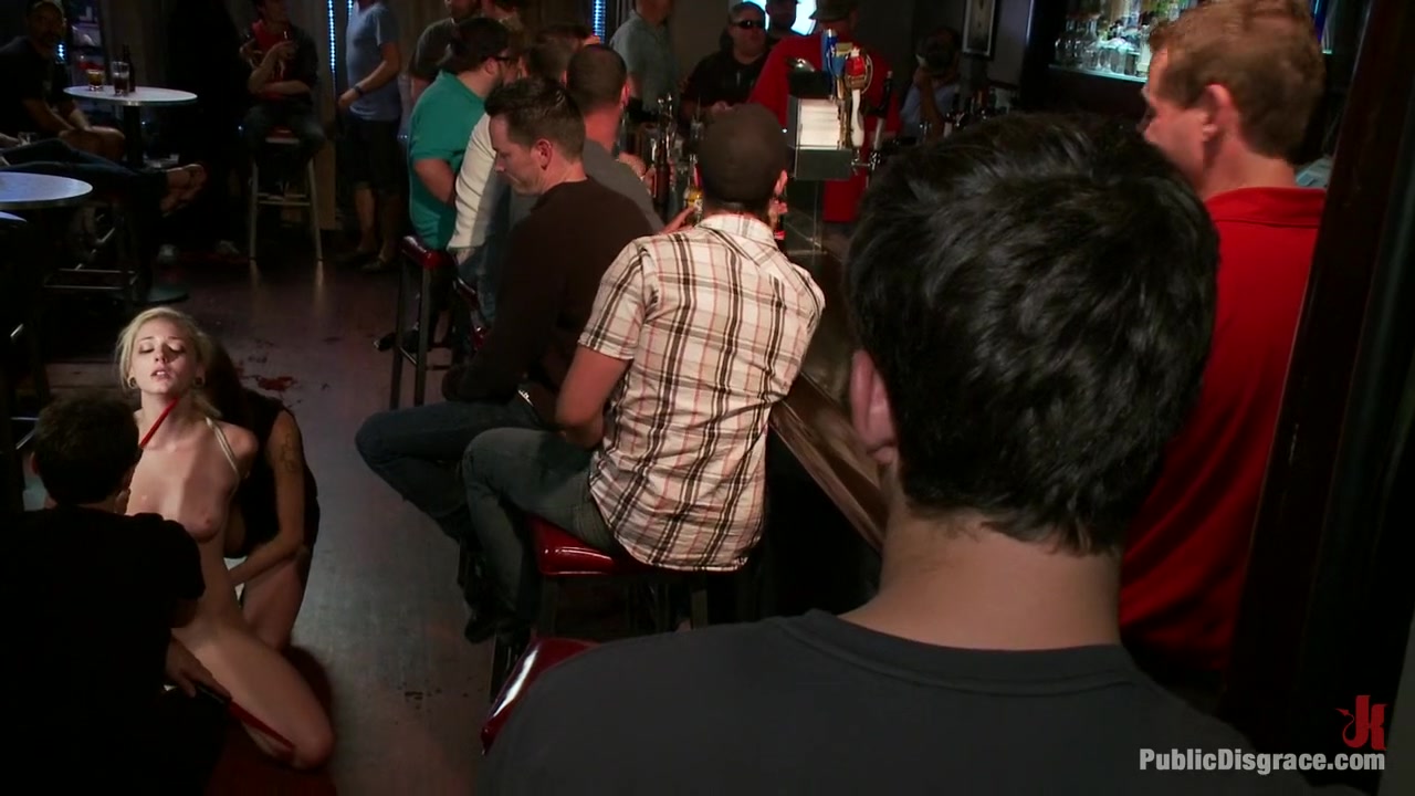Hot Blonde Disgraced in Bar