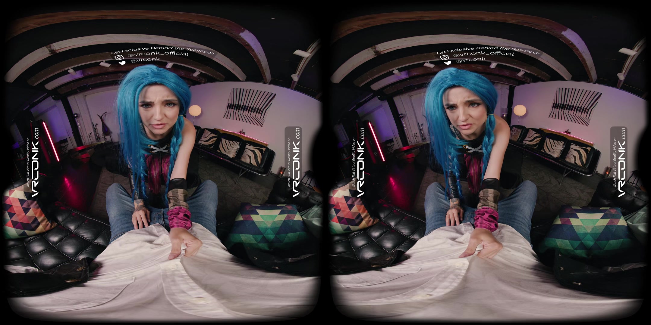 VR Conk League Of Legends Jinx A sexy teen 18+ Cosplay Parody with Stevie Moon In VR Porn