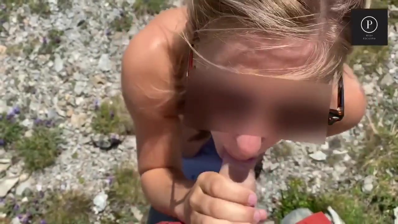 Risky Blowjob On The Top Of The Mountain - 2800 Meter
