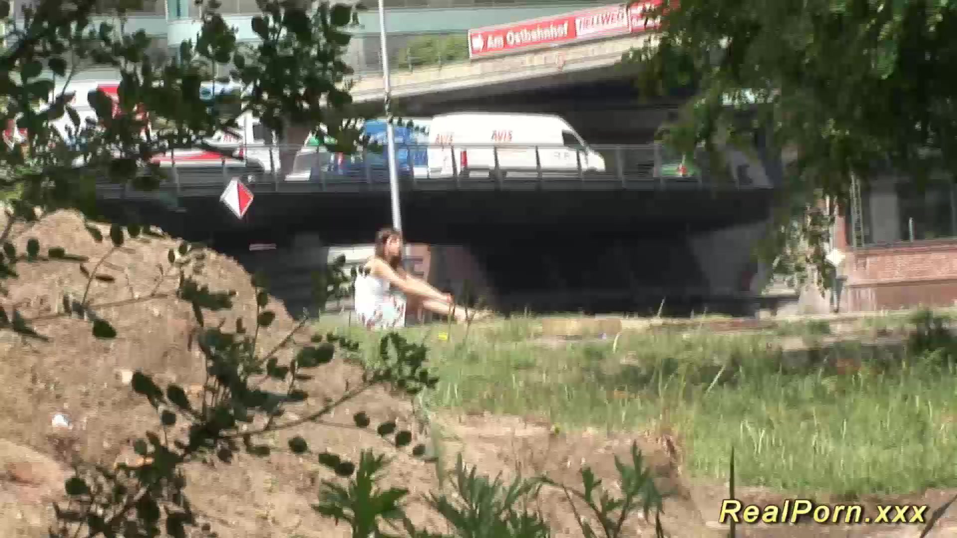 amateur couple fucking on public place