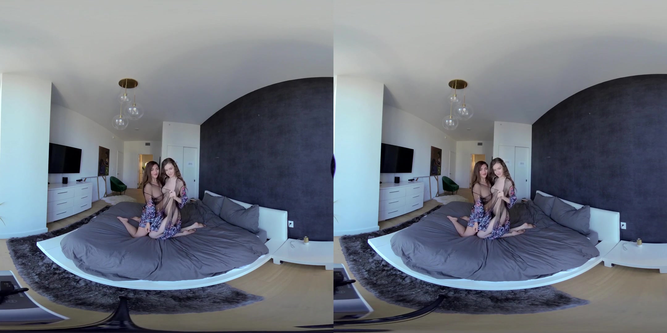 Highrise - Lesbian Tease On the Bed - SexLikeReal
