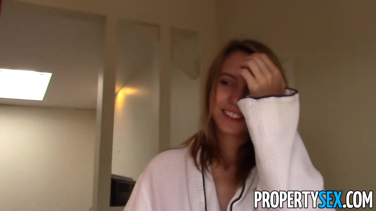 PropertySex Nudist Tenant with Mesmerizing Natural Tits Fucks Landlord